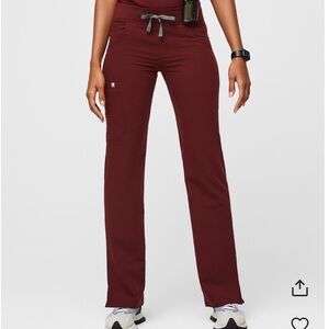 Figs Women's Boot Cut Pants in Burgundy